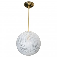 Petite brass spherical glass pendant 